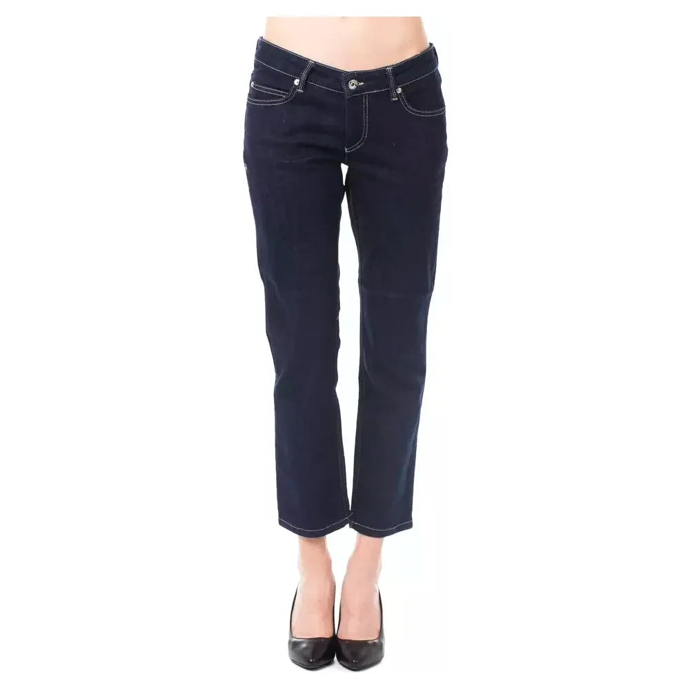Ungaro Fever Blue Cotton Women Capri Jean UN-8222-W30
