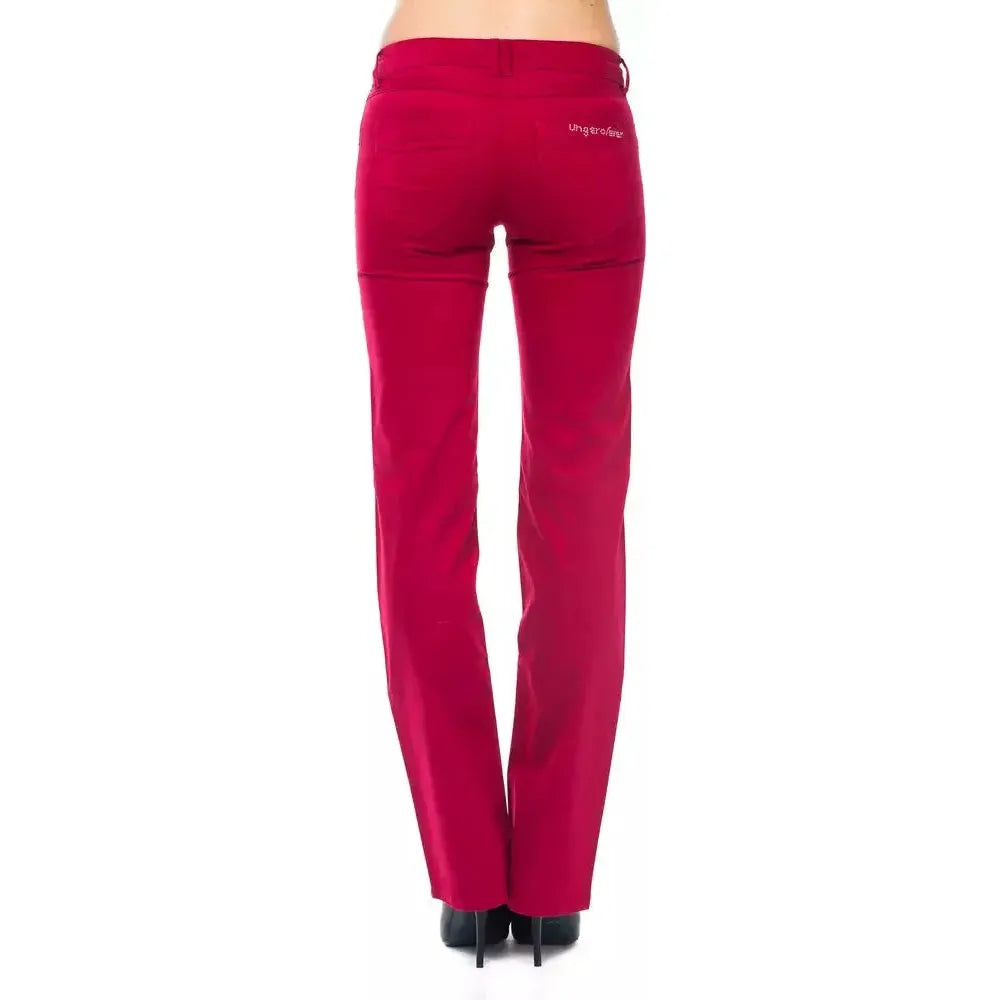 Ungaro Fever Red Cotton Women Pants UN-8200-W28