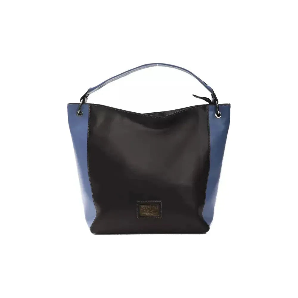 Pompei Donatella Black Leather Women Shoulder Bag PO-5831