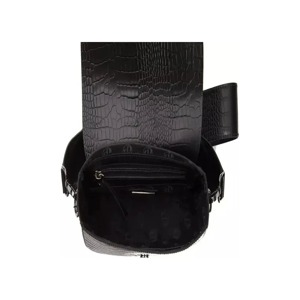 Pompei Donatella Black Leather Women Crossbody PO-5820