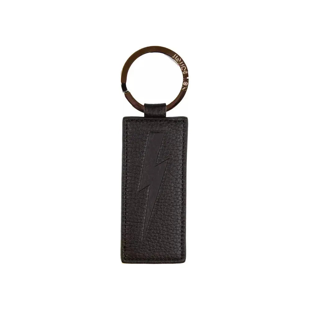 Neil Barrett Black Leather Men Keychain NE-21061