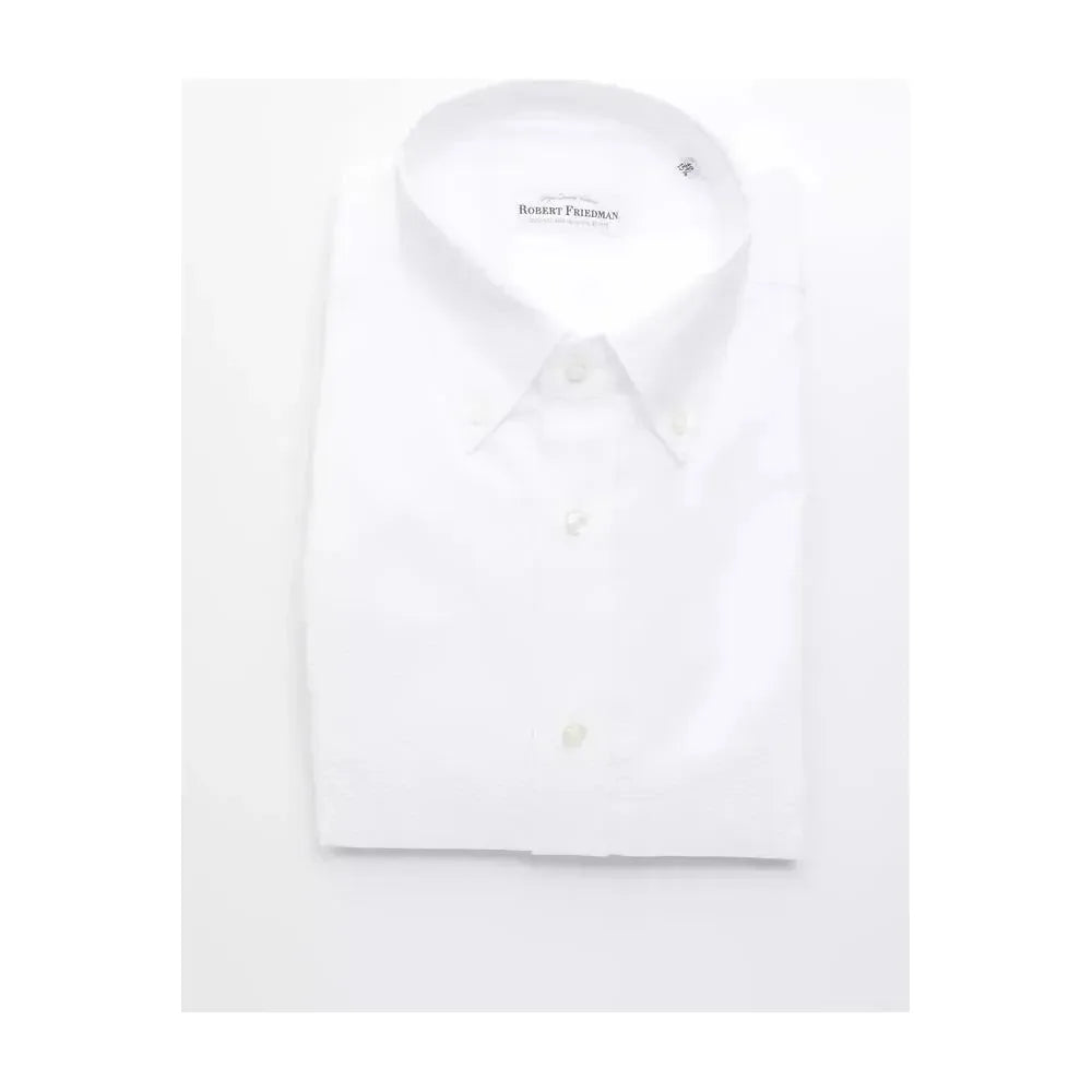 Robert Friedman White Cotton Men Shirt RO-20469-M