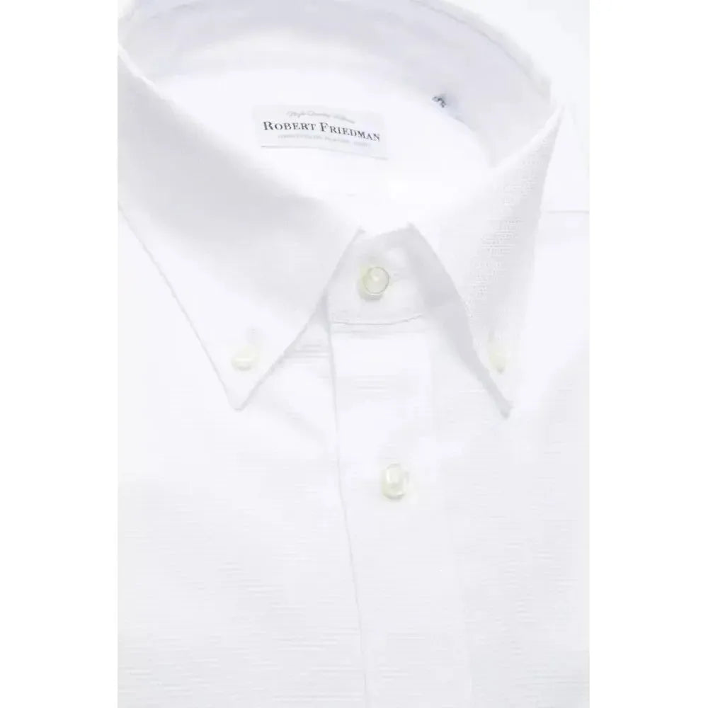 Robert Friedman White Cotton Men Shirt RO-20469-M