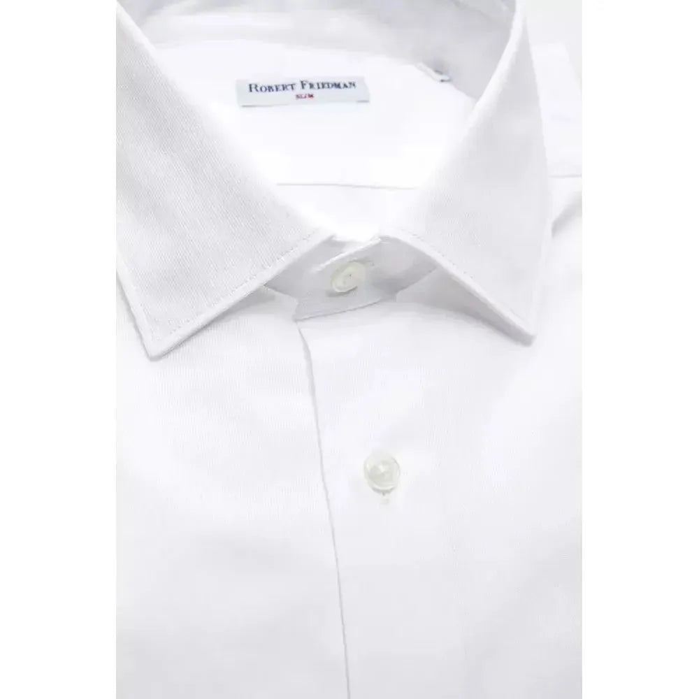 Robert Friedman White Cotton Men's Shirt RO-20425-L