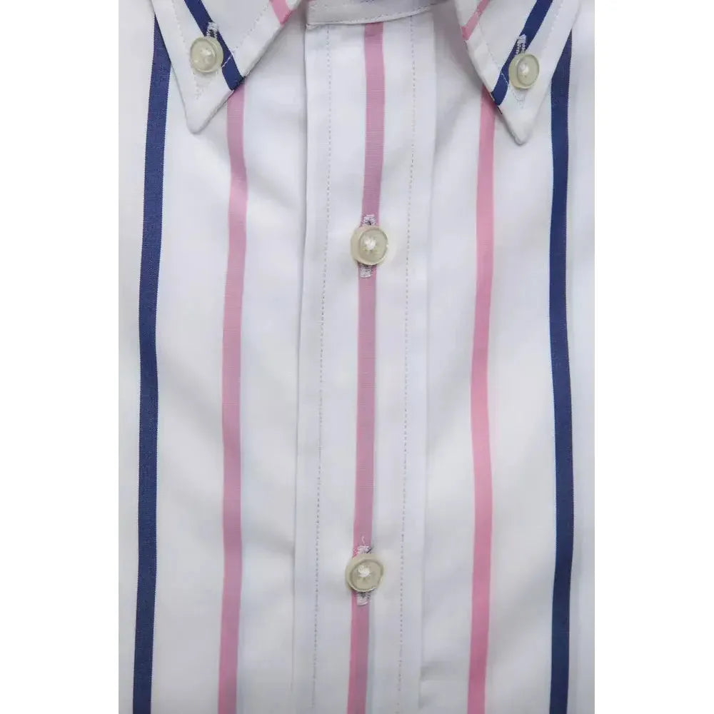 Robert Friedman White Cotton Men Shirt RO-20445-XL