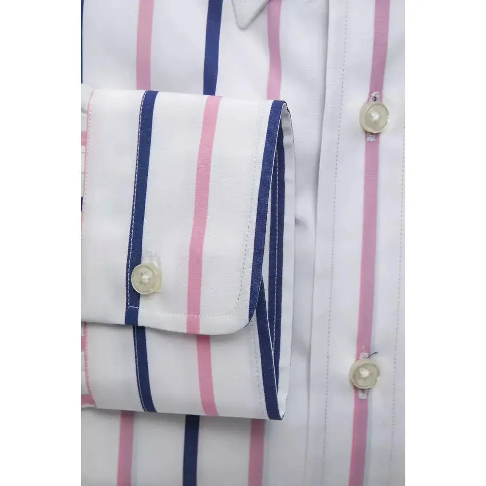 Robert Friedman White Cotton Men Shirt RO-20445-XL