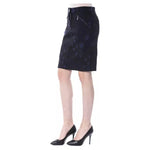 BYBLOS Blue Cotton Women Skirt WOMAN SKIRTS BYBLOS Dark Slate Gray