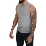 Ermanno Scervino Grey Sleeveless Men Pullover T-shirt TSH83056-48
