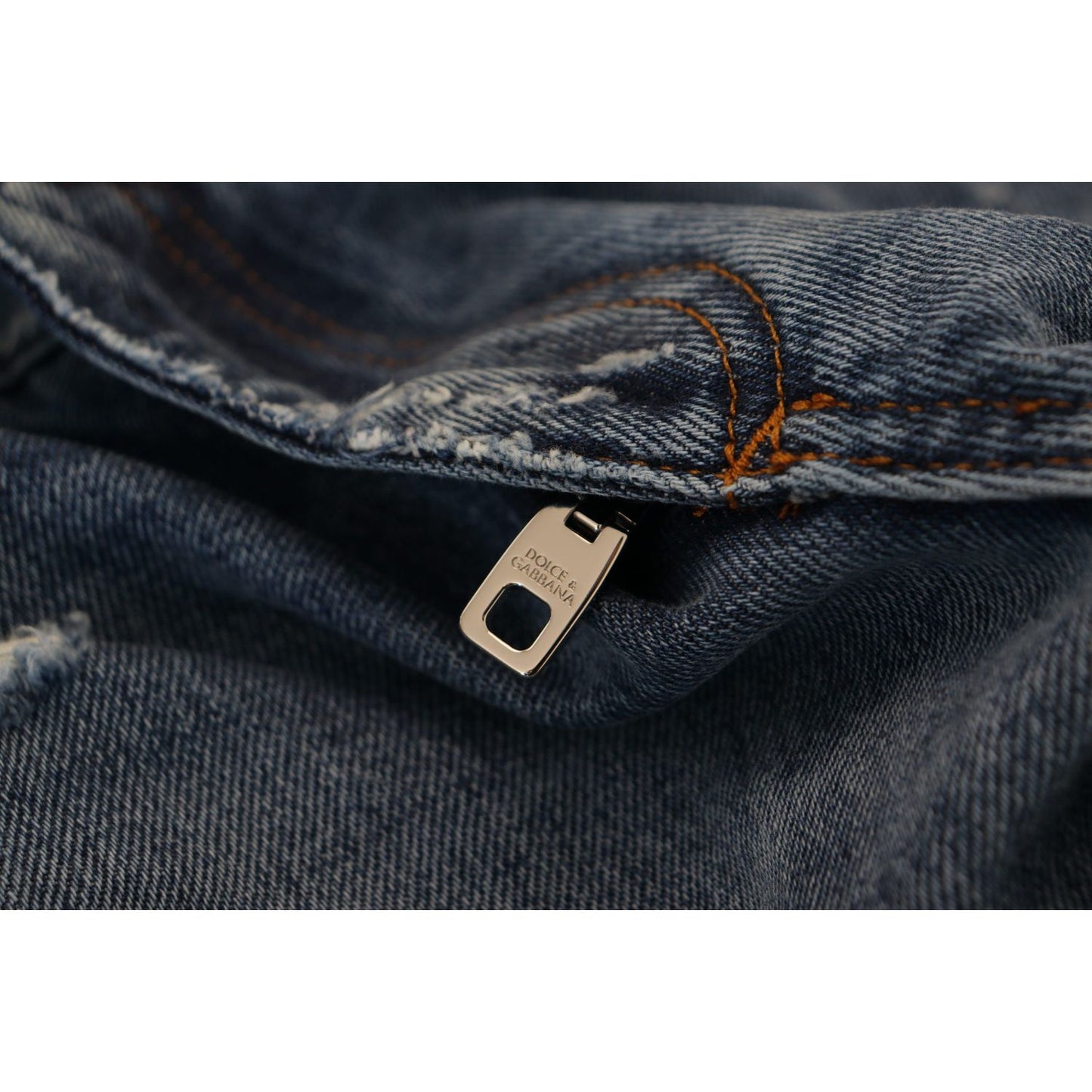 Dolce & Gabbana Blue Cotton Tattered Men Denim Jeans PAN72927-48