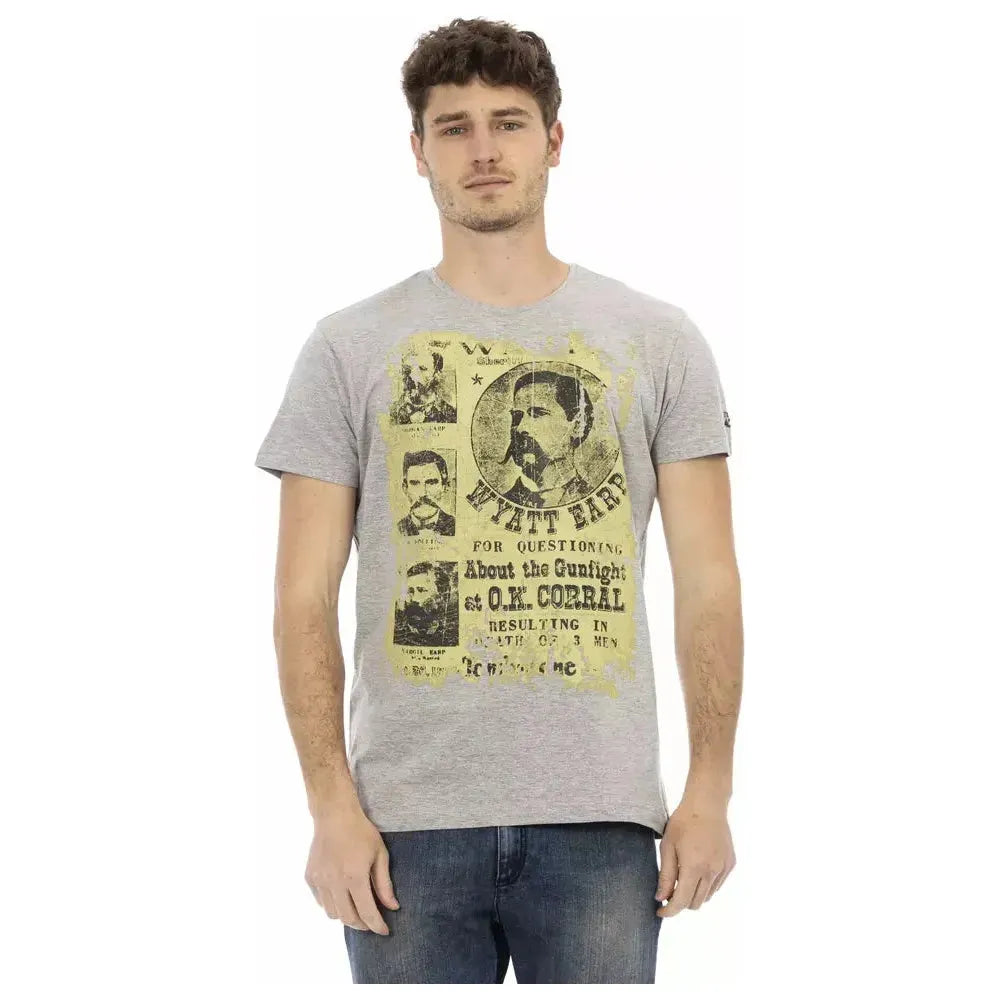 Trussardi Action Gray Cotton Men T-Shirt TR-22805-L