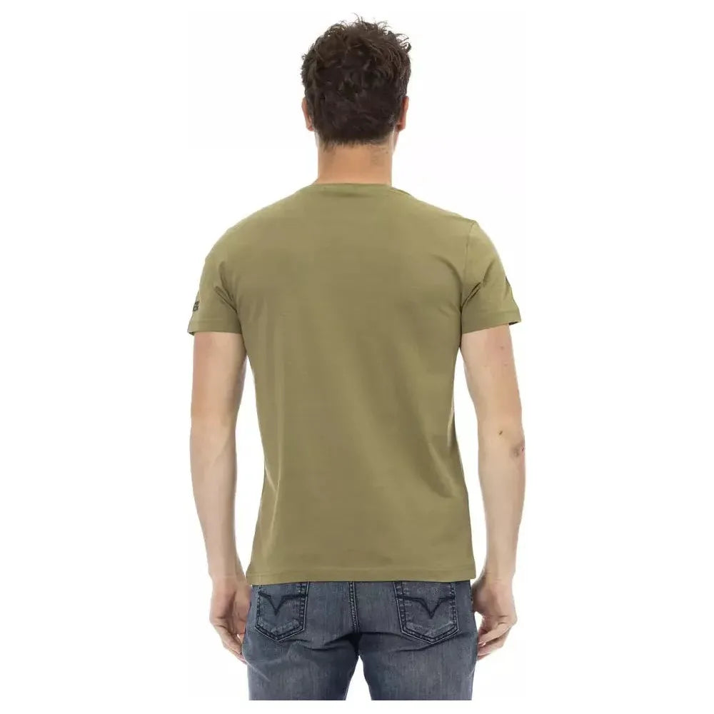 Trussardi Action Green Cotton Men T-Shirt TR-22794-S
