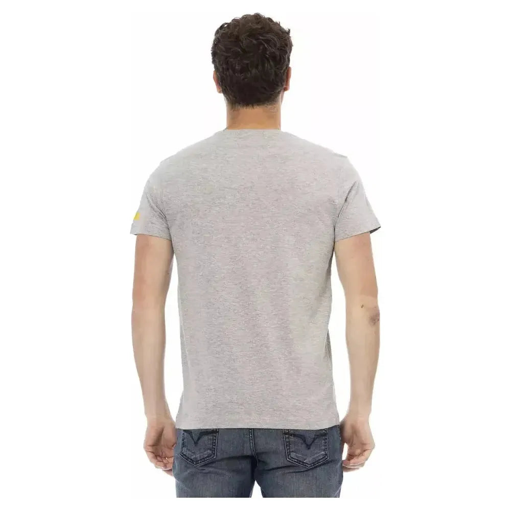 Trussardi Action Gray Cotton Men T-Shirt TR-22777-3XL