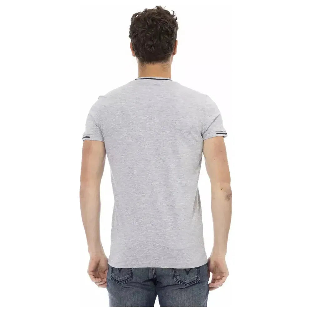 Trussardi Action Gray Cotton Men T-Shirt TR-22749-XL