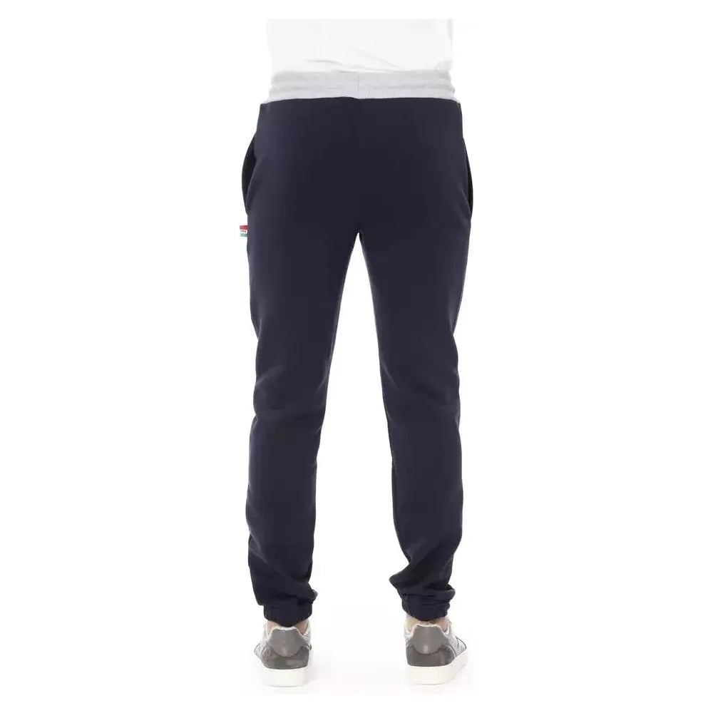 Baldinini Trend Blue Cotton Men's Sport Pant BA-22598-3XL