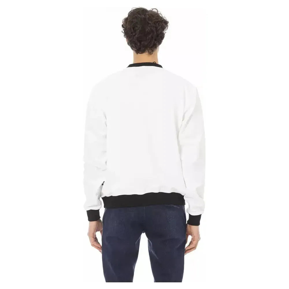 Baldinini Trend White Cotton Men Sweater BA-22498-4XL