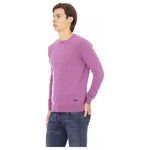 Baldinini Trend Purple Wool Men Sweater BA-22419-L