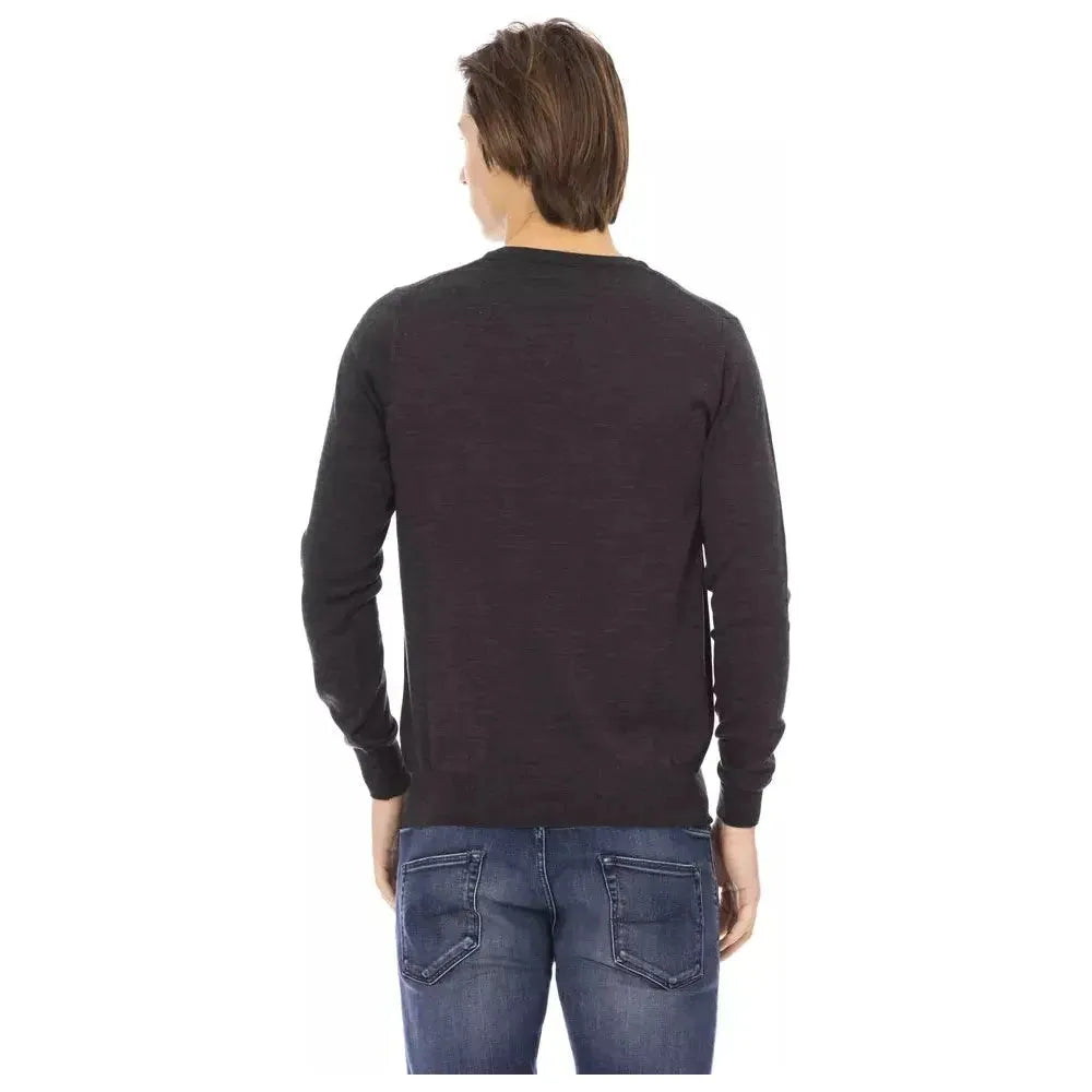 Baldinini Trend Gray Fabric Men Sweater BA-22430-M