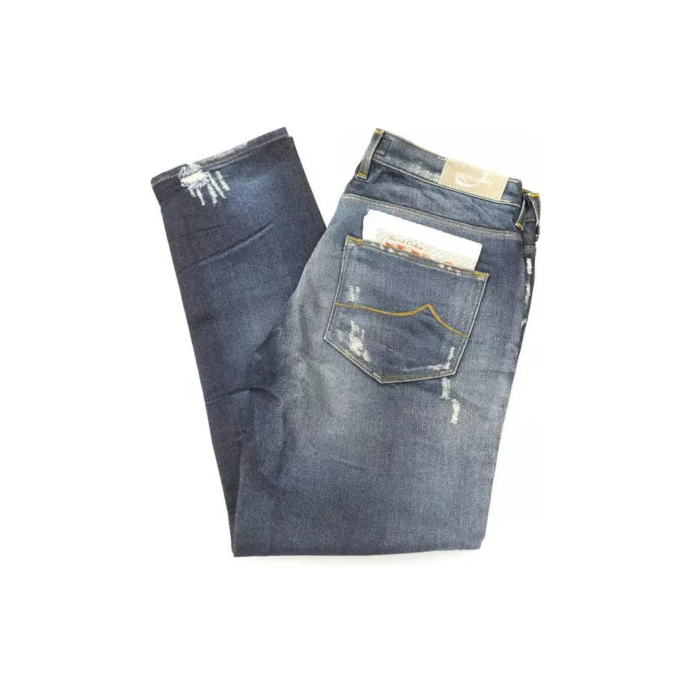 Jacob Cohen Blue Cotton Women's Jeans with Pony Skin Label JA-22262-W29