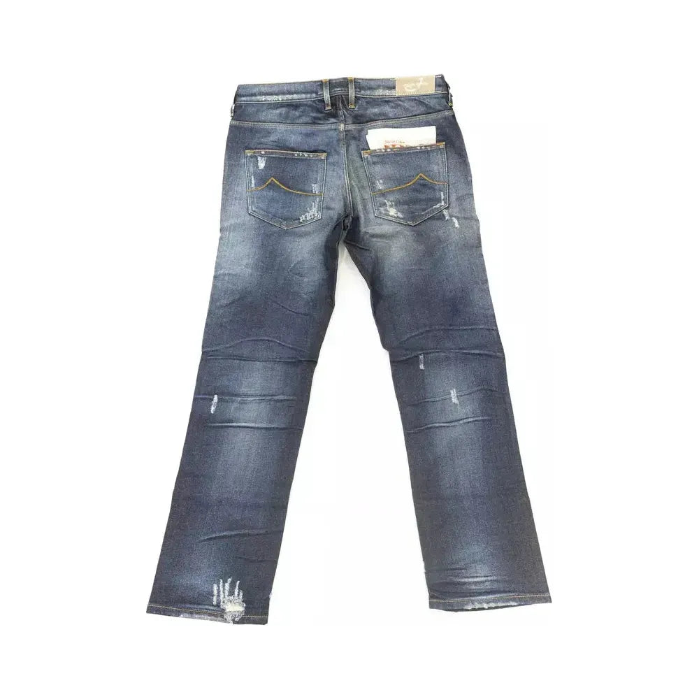 Jacob Cohen Blue Cotton Women's Jeans with Pony Skin Label JA-22262-W29