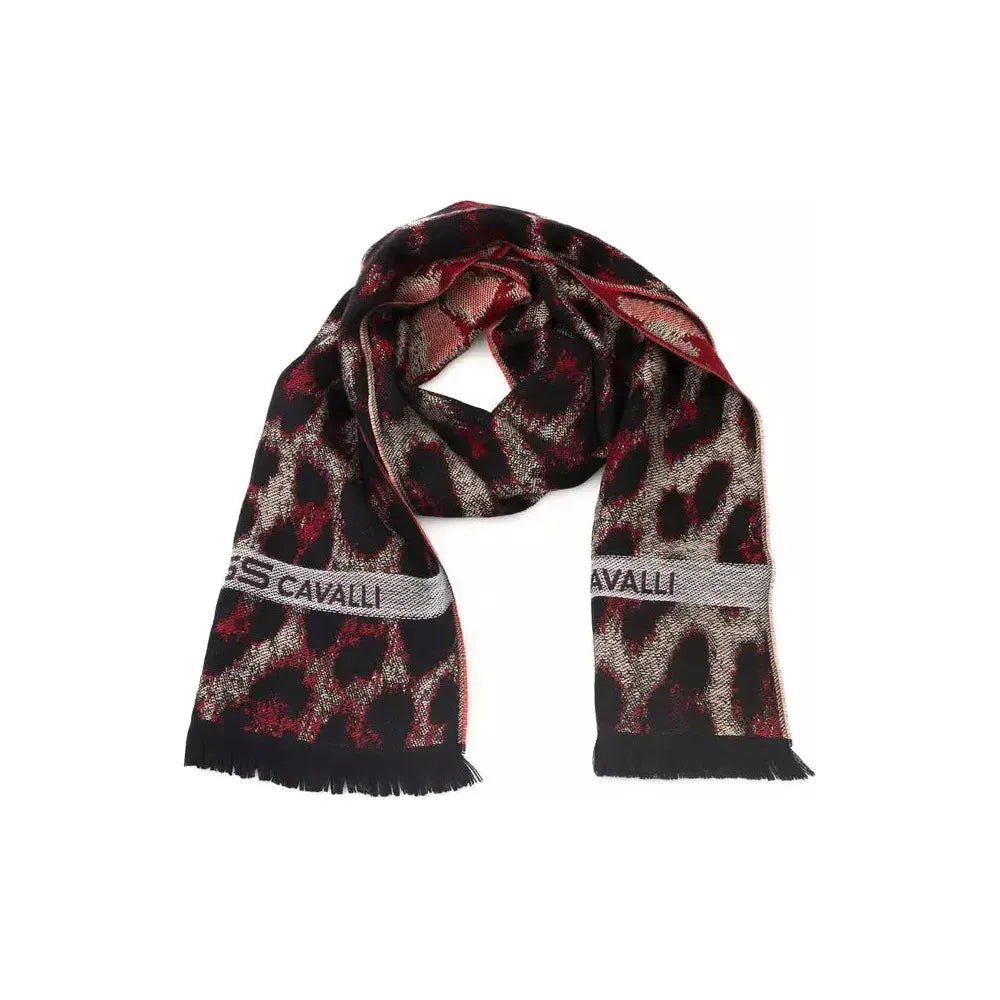 Cavalli Class Burgundy Wool Men Scarf CA-22210