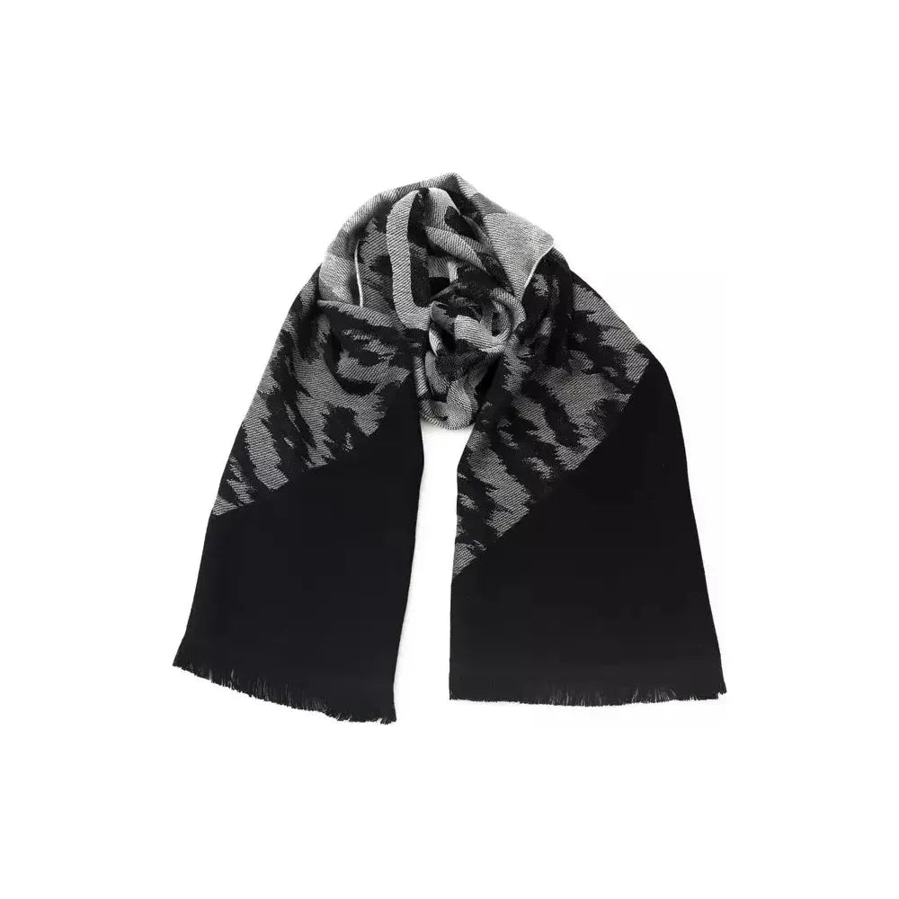 Cavalli Class Gray Wool Men Scarf CA-22207
