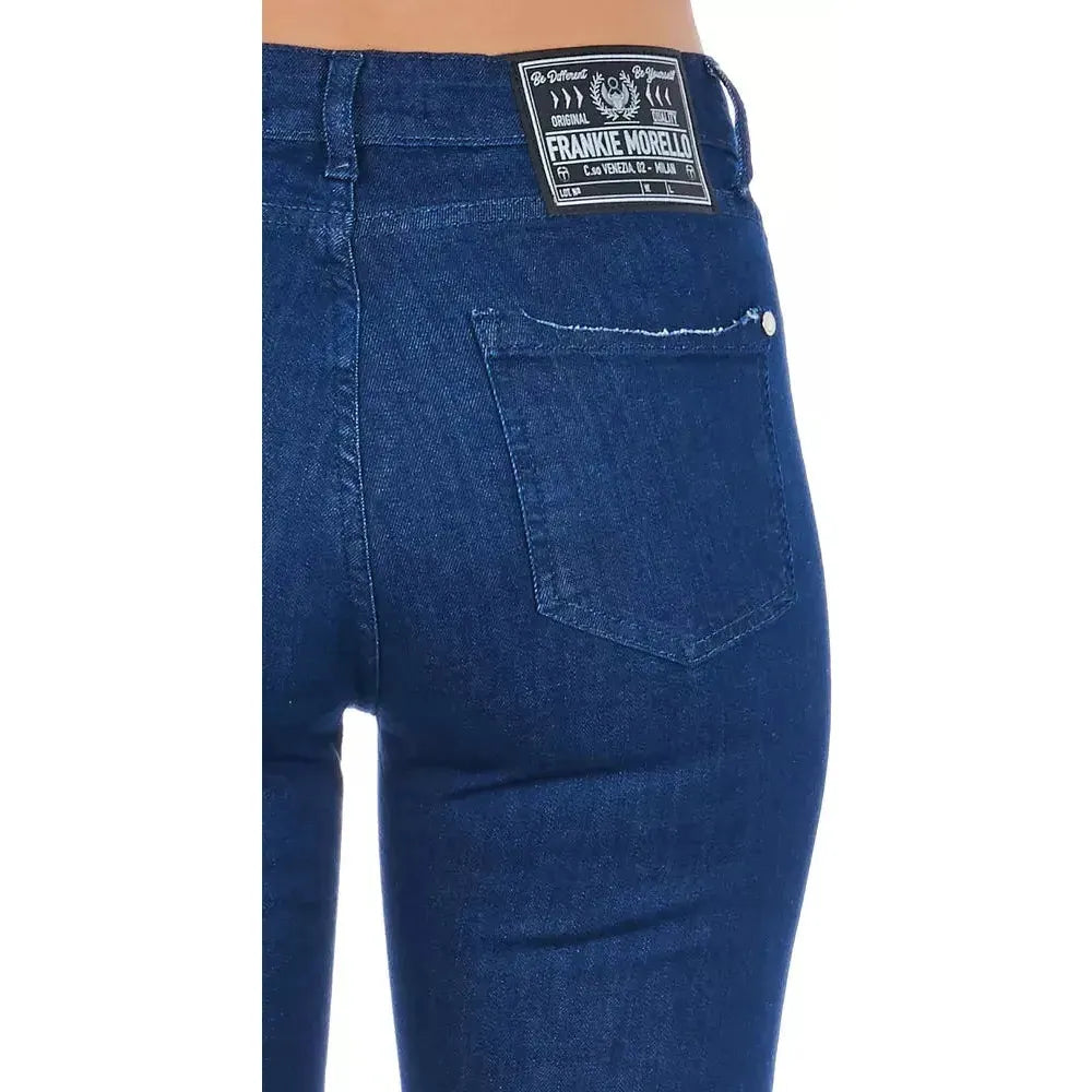 Frankie Morello Blue Cotton Women's Skinny Jean FR-21769-W30
