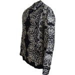 Dolce & Gabbana Blue Silk Floral Baroque Satin Casual Shirt TSH83578- 37