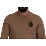Dolce & Gabbana Beige Cashmere Crown Logo Pullover Sweater TSH83581- 48