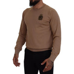 Dolce & Gabbana Beige Cashmere Crown Logo Pullover Sweater TSH83581- 48