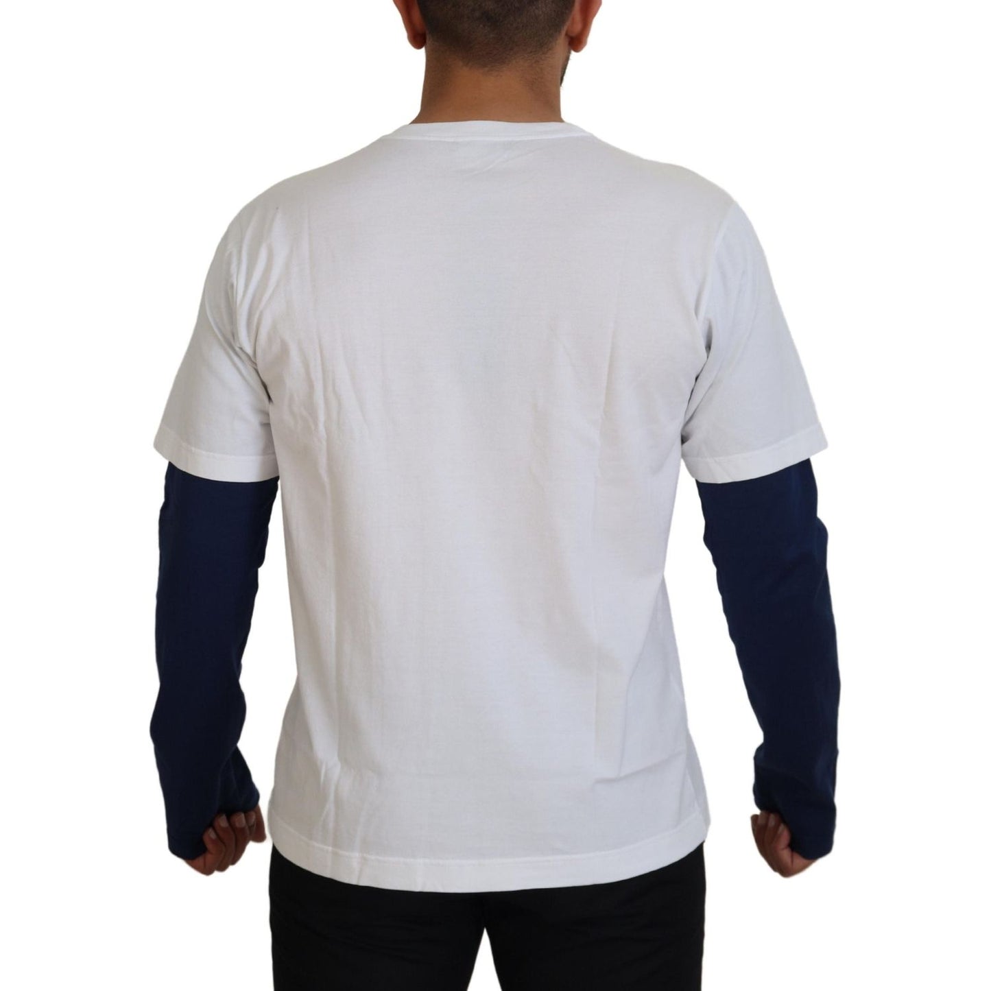 Dolce & Gabbana White Blue DG Crown Pullover Sweater TSH83633- 48