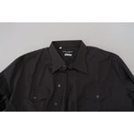 Dolce & Gabbana Gray SICILIA Slim Fit Stretch Dress Shirt TSH83638- 41