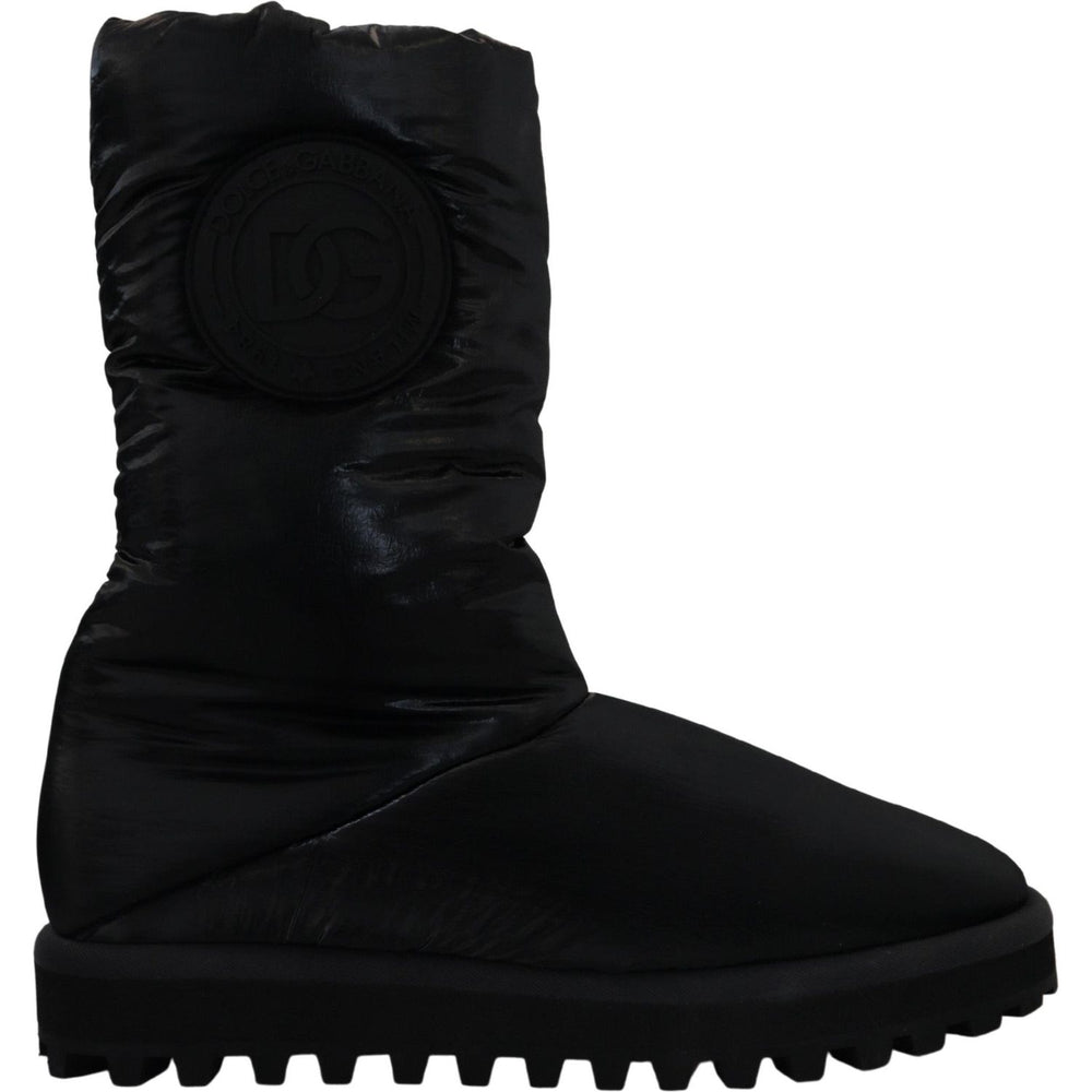 Dolce & Gabbana Black Boots Padded Mid Calf Winter Shoes MV4774- 44