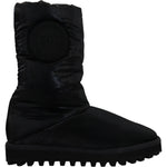 Dolce & Gabbana Black Boots Padded Mid Calf Winter Shoes MV4774- 44
