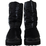 Dolce & Gabbana Black Boots Padded Mid Calf Winter Shoes MV4774- 44