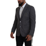Dolce & Gabbana Gray Wool Stretch Slim Fit Jacket Blazer KOS2109- 44