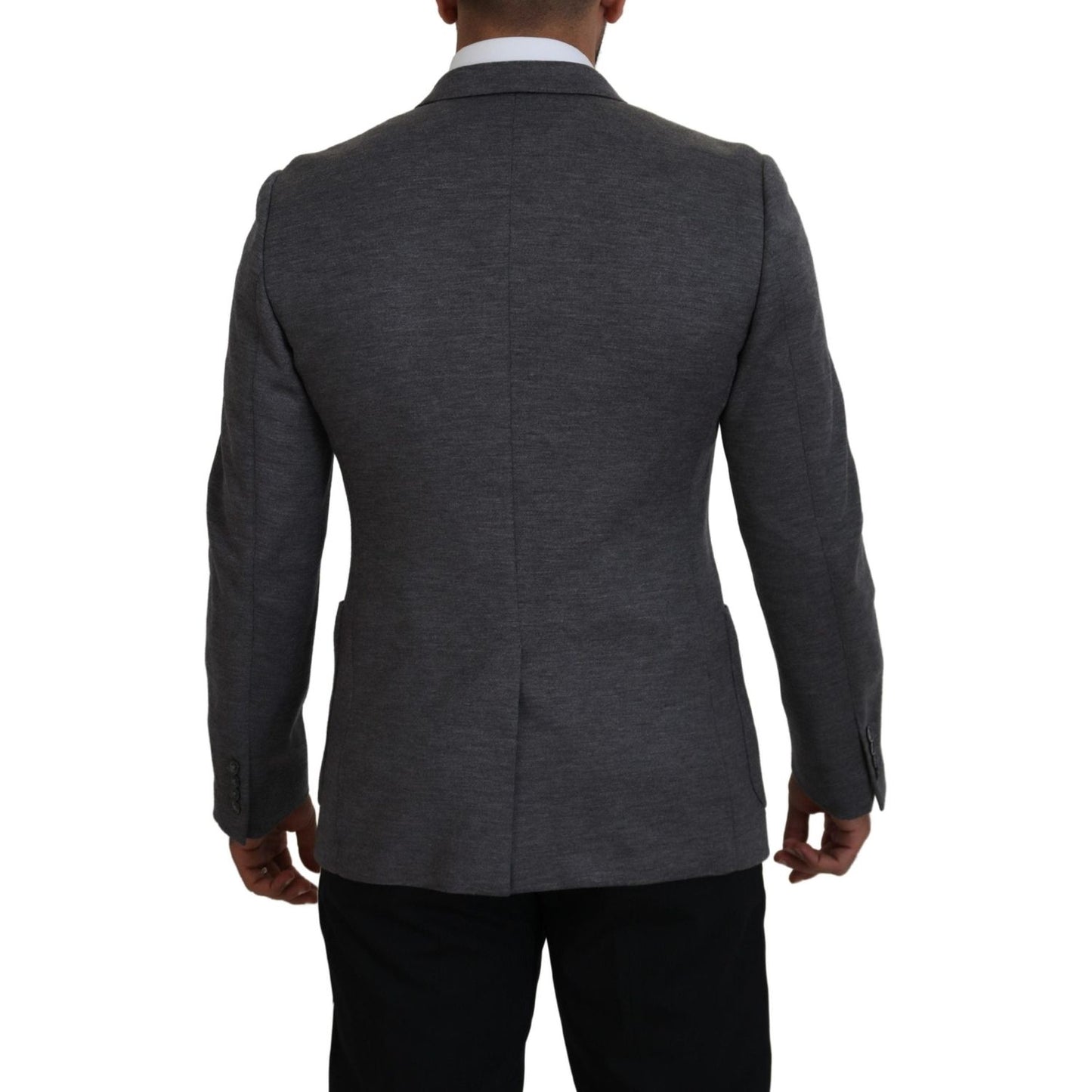 Dolce & Gabbana Gray Wool Stretch Slim Fit Jacket Blazer KOS2109- 44