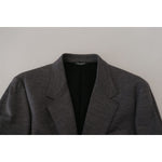 Dolce & Gabbana Gray Wool Stretch Slim Fit Jacket Blazer KOS2109- 44