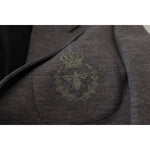 Dolce & Gabbana Gray Wool Stretch Slim Fit Jacket Blazer KOS2109- 44