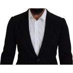 Dolce & Gabbana Black Wool Crown Slim Fit Jacket Blazer KOS2107- 44