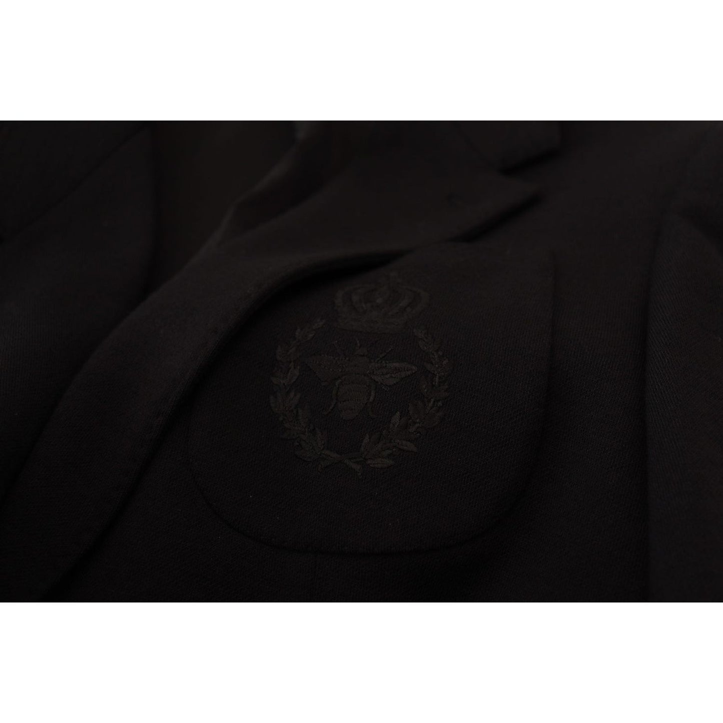 Dolce & Gabbana Black Wool Crown Slim Fit Jacket Blazer KOS2107- 44