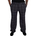 Dolce & Gabbana Gray Checkered Mid Waist Men Pants PAN73268 - 54