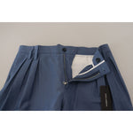 Dolce & Gabbana Blue Linen Chino Men Formal Pants PAN73285 - 52