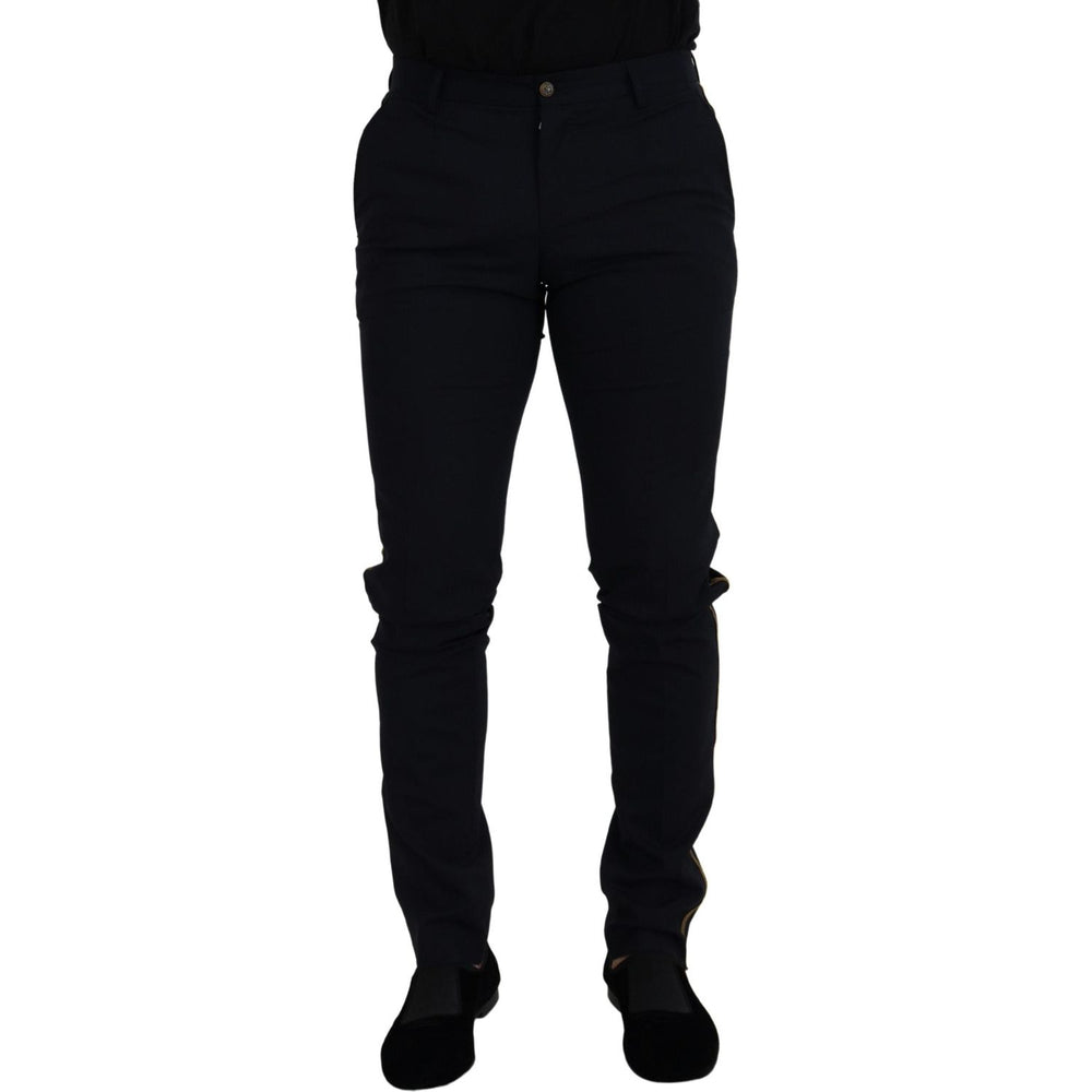 Dolce & Gabbana Black Wool Slim Formal Pants PAN73290 - 46