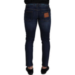 Dolce & Gabbana Blue Cotton Studded Low Waist Denim Jeans PAN73315 - 48