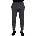 Dolce & Gabbana Grey Cotton Checkered Chino Pants PAN73333 -48