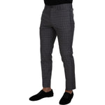 Dolce & Gabbana Grey Cotton Checkered Chino Pants PAN73333 -48