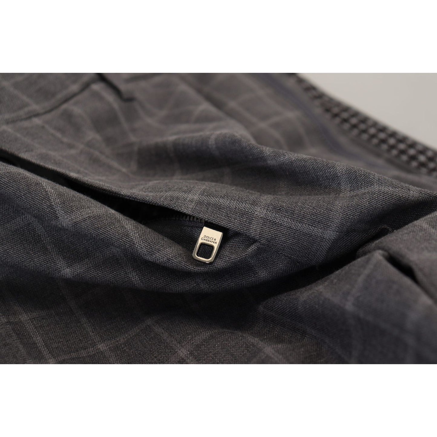 Dolce & Gabbana Grey Cotton Checkered Chino Pants PAN73333 -48