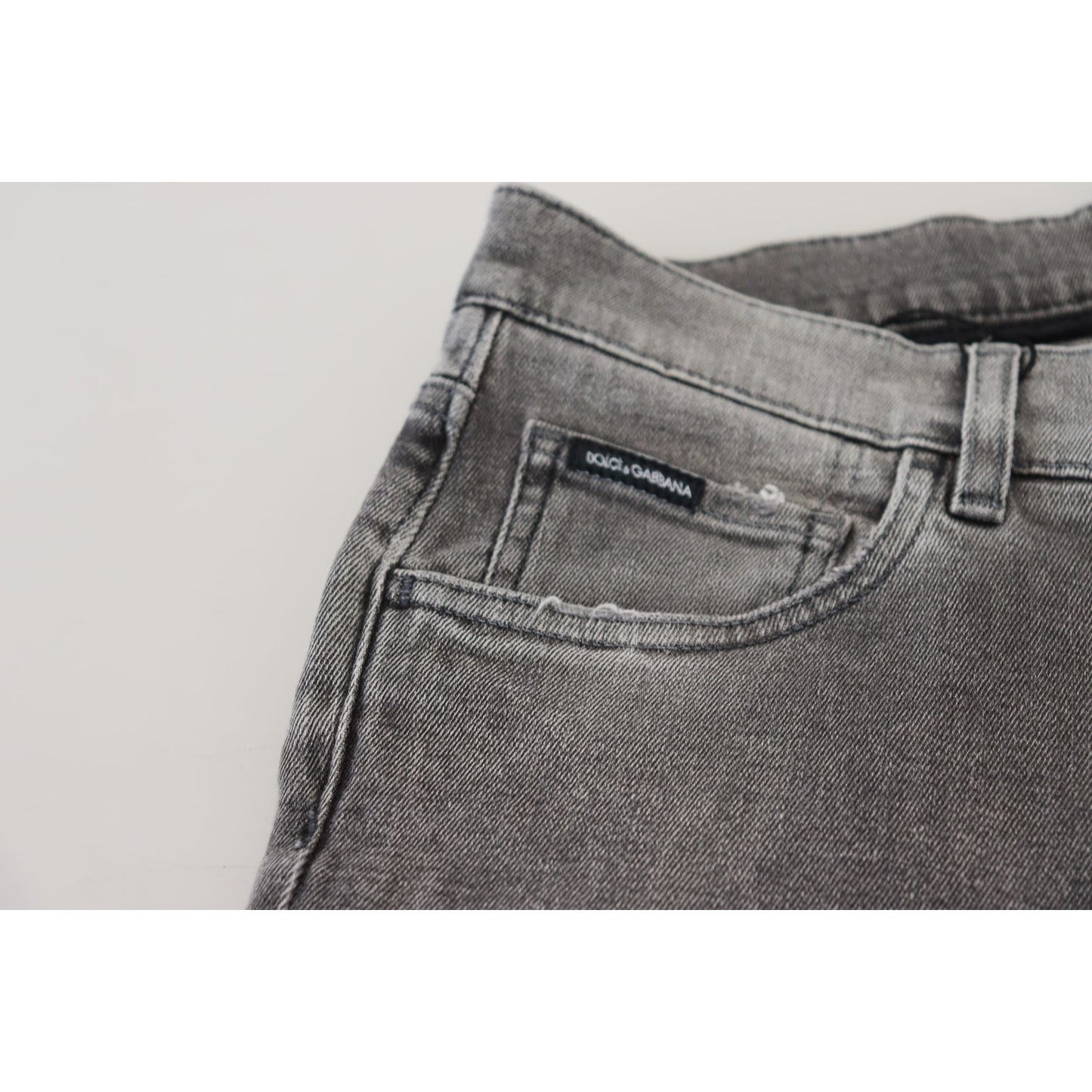 Dolce & Gabbana Grey Washed Cotton Skinny Denim Jeans PAN73362 - 44