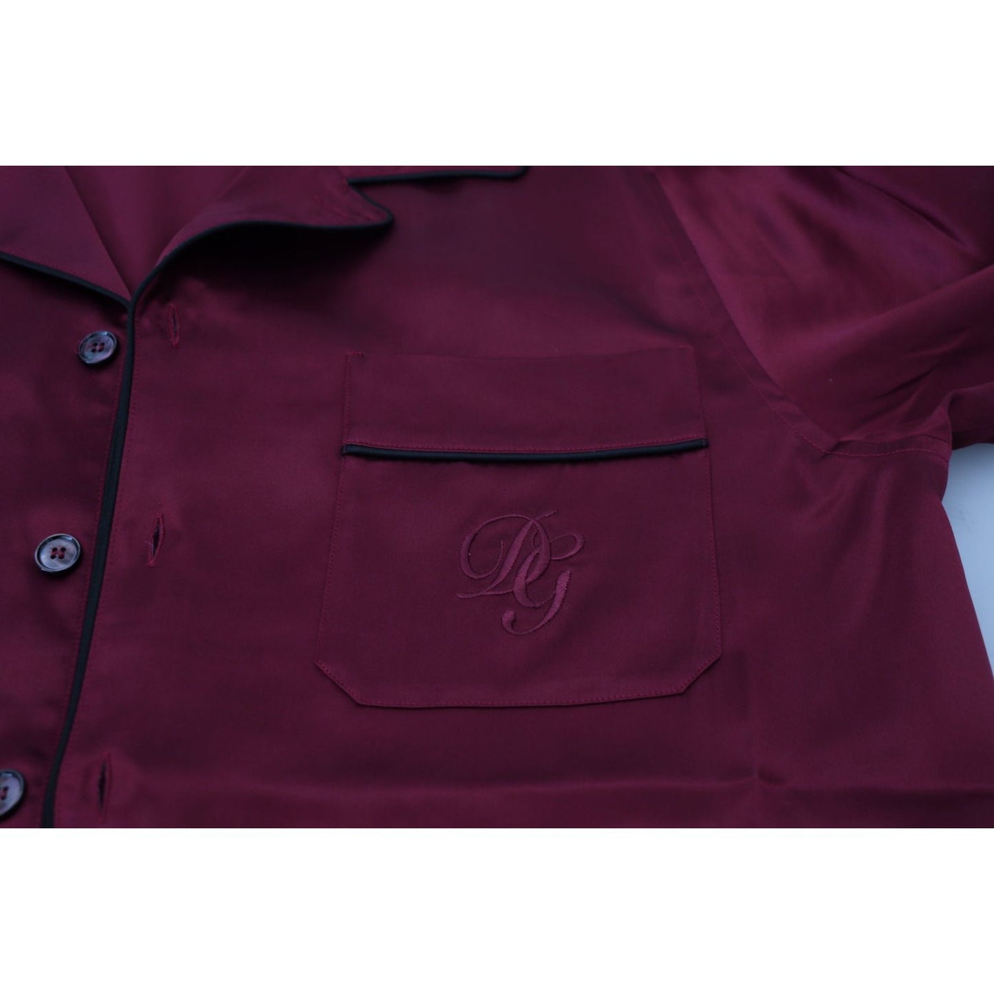 Dolce & Gabbana Red Silk Lounge Top Pajama Sleepwear Shirt TSH83053 - 37