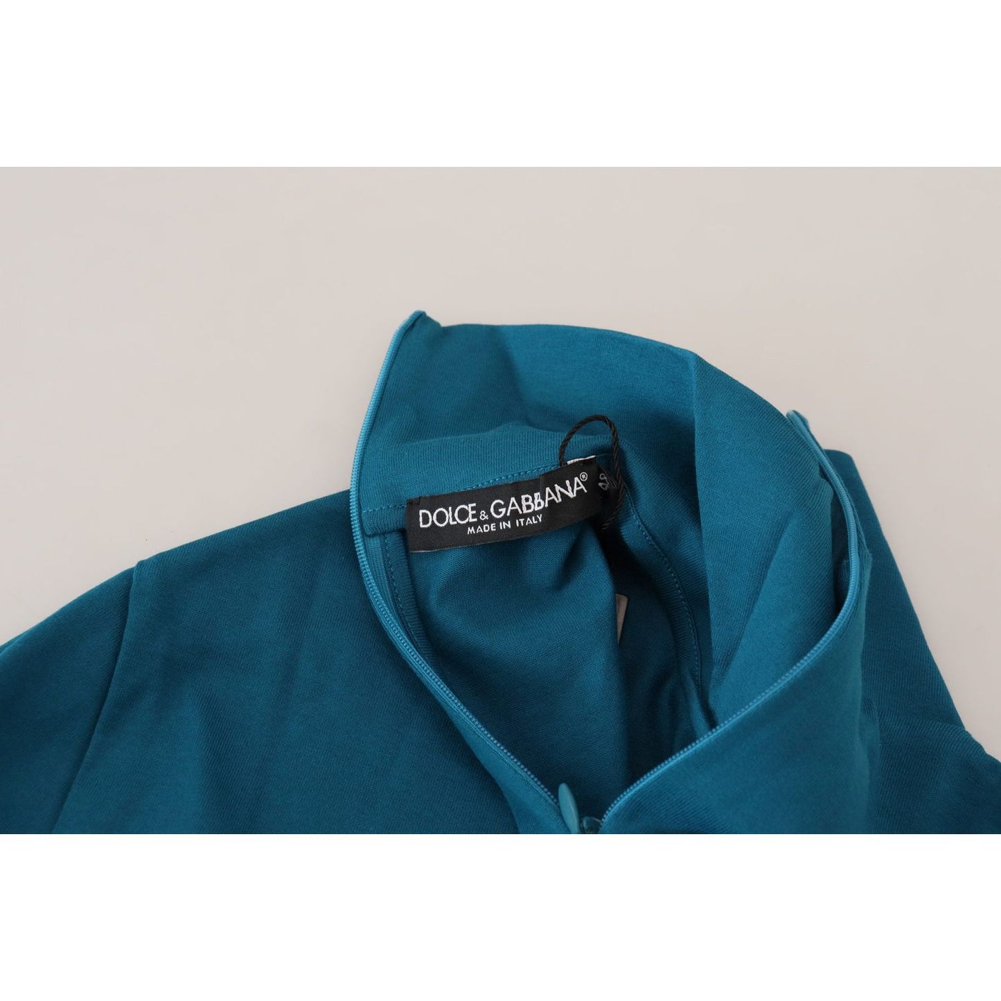 Dolce & Gabbana Blue Cotton Collared Slim Pullover Sweater TSH83075 - 48